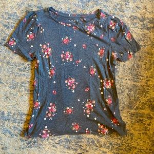 LOFT Floral Puff Sleeve Tee